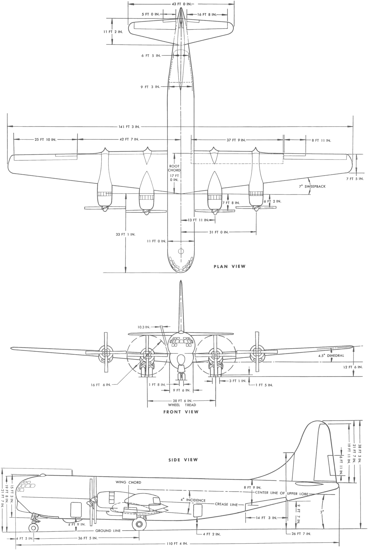 C-97三视图线图